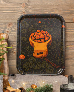 Hjortronkåsa på myren - Bricka 36x28 cm