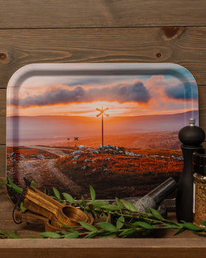 Soluppgång Ledkryss - Bricka 36x28 cm