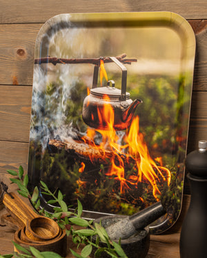 Kaffe över elden - Bricka 36x28 cm