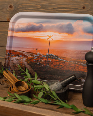 Soluppgång Ledkryss - Bricka 36x28 cm