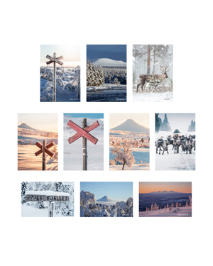 10 st vykort vintermotiv