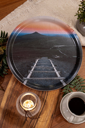 Solnedgång från Nipfjället mot Städjan - Bricka 31 cm