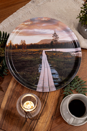 Solnedgång spång Gränjestjärn - Bricka 31 cm