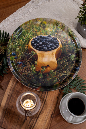 Kåsa med blåbär - Bricka 31 cm