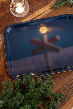 Fullmåne ledkryss - Bricka 36x28 cm