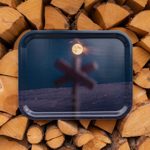Fullmåne ledkryss - Bricka 36x28 cm
