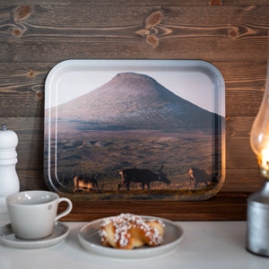 Städjan och renar - Bricka 36x28 cm