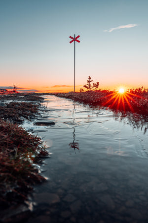 Canvas Frost ledkryss soluppgång