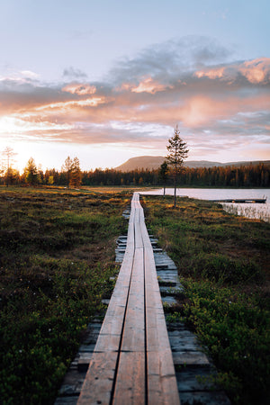 Canvas Solnedgång spång Gränjestjärn