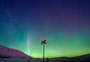 Ledkryss med norrsken