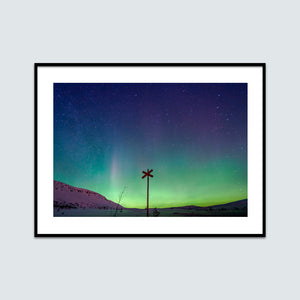 Ledkryss med norrsken