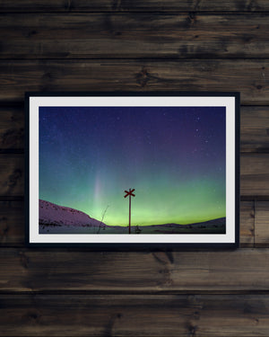 Ledkryss med norrsken