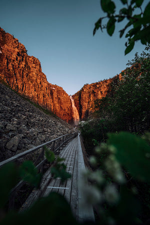 Soluppgång Njupeskärsfallet